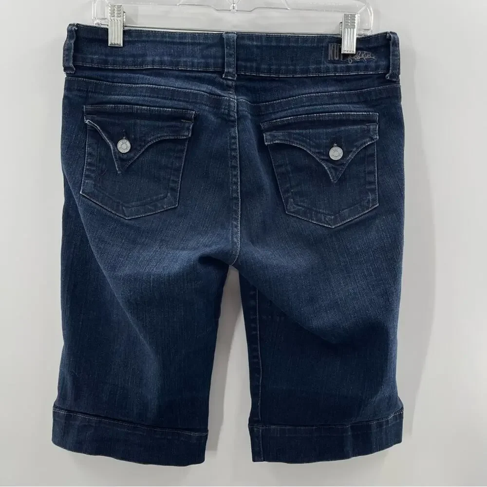 Kut From The Cloth Denim Dark Wash Bermuda Long Length Modest Jean Shorts Size 8